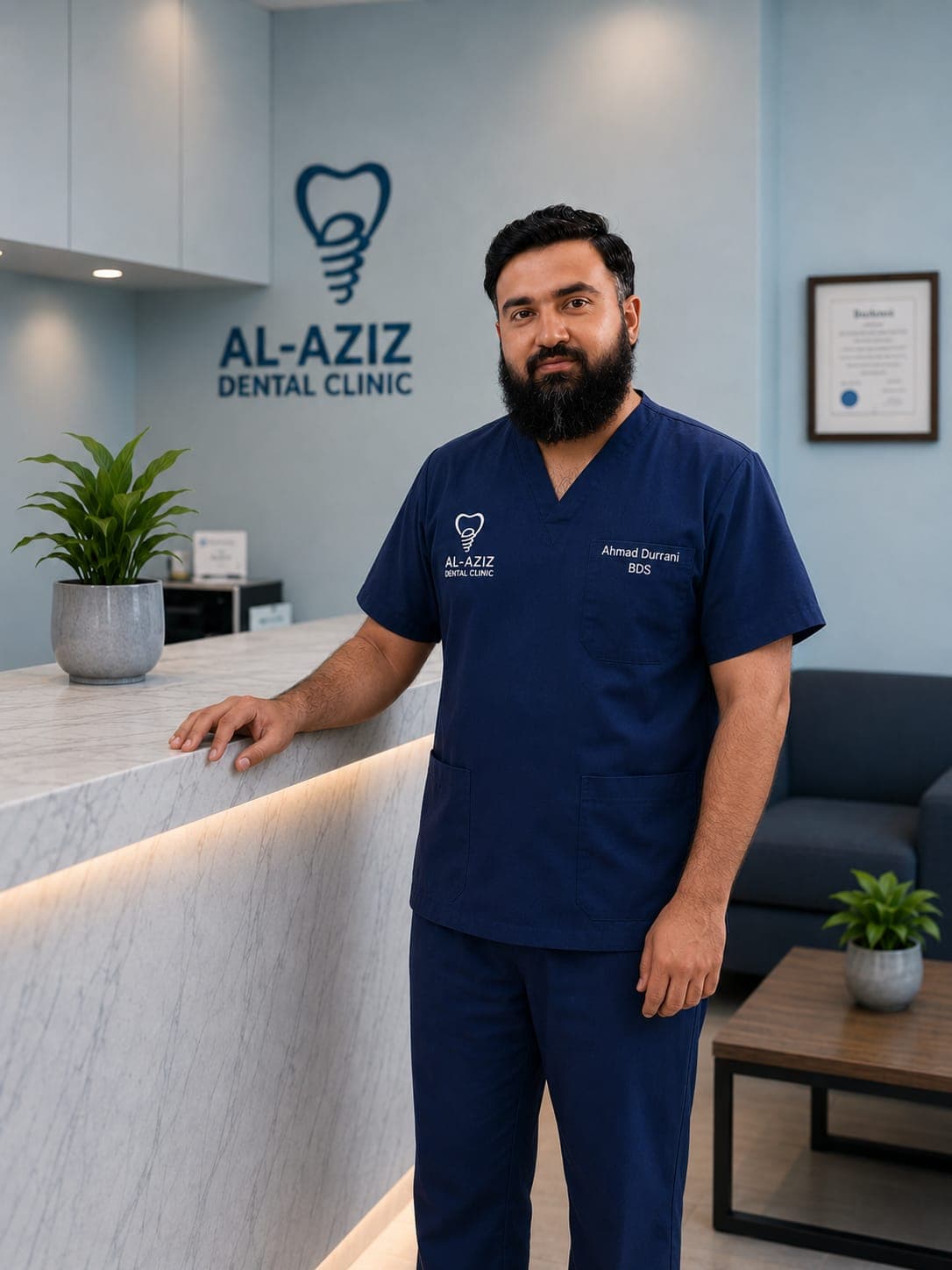 Dr. Ahmad Aziz Durrani at the Al-Aziz Dental Clinic